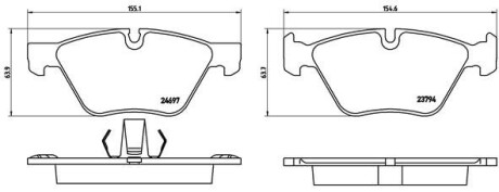 Комплект гальмівних колодок BREMBO P 06 060