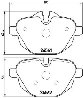 Колодка гальм. диск. BMW 5(F10) 523I-528I 2010- задн. BREMBO P 06 064