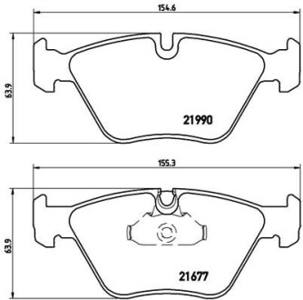 Колодка тормозов. диск. BMW 3 (E46), 5 (E39) (выр-во) BREMBO P 06 065