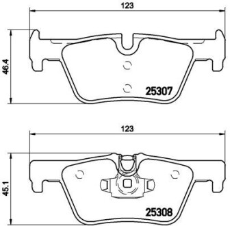 Колодка гальм. диск. BMW 1(F20) 116D-125I 2010-,3(F30) 316-328 2011- задн. BREMBO P 06 071