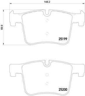 Комплект тормозных колодок BREMBO P06075