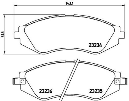 Колодка гальм. диск. CHEVROLET LACETTI передн. BREMBO P 15 002