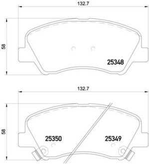 Комплект гальмівних колодок BREMBO P18025