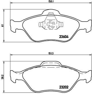 Колодка гальм. диск. FORD FIESTA, FUSION, MAZDA 2 передн. BREMBO P 24 055