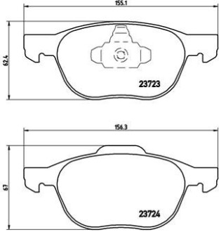 Колодка гальм. диск. FORD FOCUS, MAZDA 3,5, VOLVO C70, S40, передн. BREMBO P 24 061