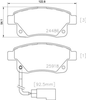 Комплект гальмівних колодок BREMBO P 24 066