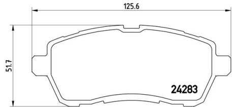 Колодка тормозов. диск. FORD FIESTA VI передн. (выр-во) BREMBO P 24 072