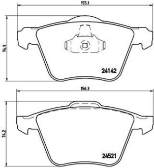 Колодка тормозов. диск. VOLVO S80 передн. (выр-во) BREMBO P 24 077