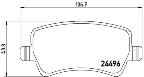 Колодка гальм. диск. FORD GALAXY 06-, S-MAX 06-, VOLVO S60, V60 10- задн. BREMBO P 24 078