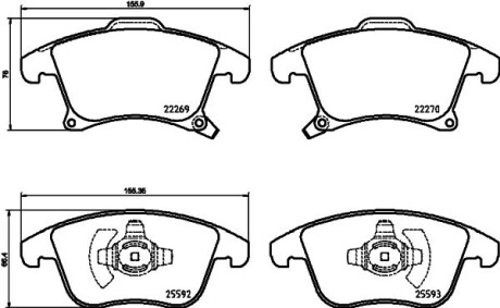 Комплект тормозных колодок BREMBO P24173