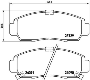 Колодки гальмівні дискові BREMBO P 28 034 (фото 1)