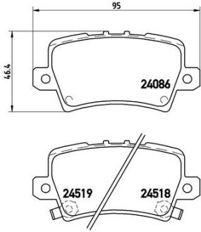 Комплект гальмівних колодок BREMBO P28038