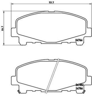 Колодка тормозов. диск. HONDA ACCORD передняя (выр-во) BREMBO P 28 043