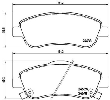 Колодка гальм. диск. HONDA CR-V III передн. BREMBO P 28 045