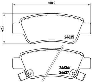 Колодка гальм. диск. HONDA CR-V задн. BREMBO P 28 046