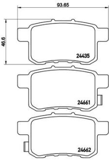 Колодка тормозов. диск. HONDA ACCORD задн. (выр-во) BREMBO P 28 072