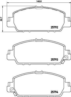 Комплект гальмівних колодок BREMBO P28077