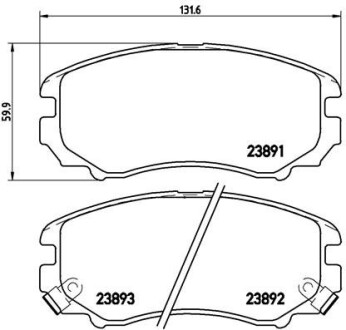 Комплект гальмівних колодок BREMBO P 30 018