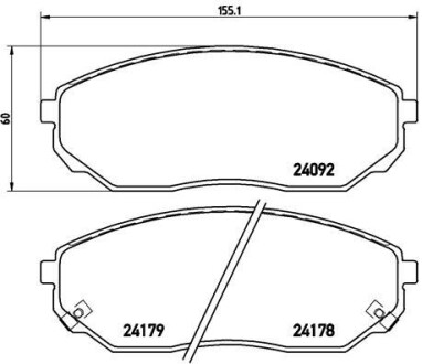 Комплект тормозных колодок BREMBO P30019