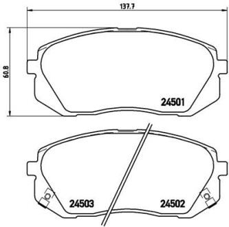 Колодка гальм. диск. HYUNDAI ix35 передн. BREMBO P 30 039