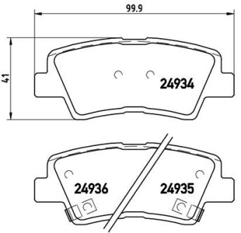 Комплект гальмівних колодок BREMBO P30047