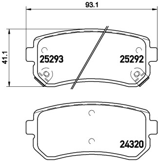 Колодка тормозов. диск. HYUNDAI ACCENT, i30, задн. (выр-во) BREMBO P 30 051