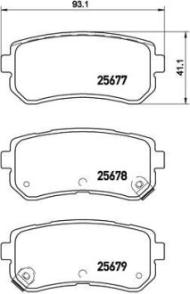 Тормозные колодки зад. Accent/Ceed/Cerato/Creta/i20 (05-21) BREMBO P 30 068