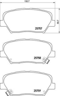 Гальмівні колодки пер. Hyundai Genesis/KIA Carens 1.7-3.0 10- BREMBO P 30 070