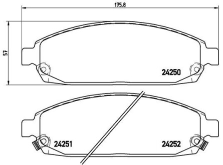 Комплект гальмівних колодок BREMBO P37010 (фото 1)