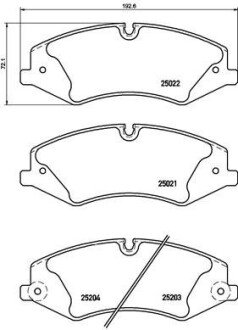 Колодка гальм. диск. LANDROVER DISCOVERY 09 -, RANGE ROVER 06 - передн. BREMBO P 44 022