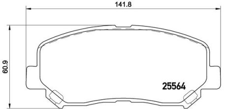 Колодка тормозов. диск. MAZDA CX-5 2.0 2.2D 2011 - передн. (выр-во) BREMBO P 49 045