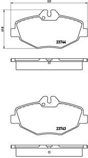 Колодка гальм. диск. MB E-CLASS (W211), E-CLASS KOMBI (S211) передн. BREMBO P 50 049