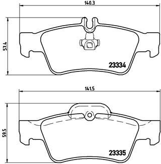 Колодка гальм. диск. MB C-CLASS (W203, S203), CLS (C219), E-CLASS задн. BREMBO P 50 052