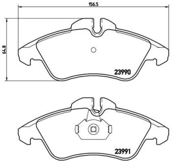 Колодка тормозов. диск. MB SPRINTER 2-t, VW LT 28-35 передн. (выр-во) BREMBO P 50 080