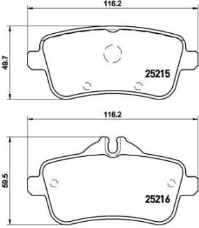 Тормозные колодки задние MERCEDES-BENZ BREMBO P50100