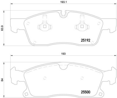 Комплект гальмівних колодок BREMBO P50108