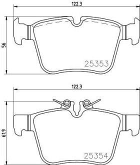 Комплект гальмівних колодок BREMBO P50122 (фото 1)