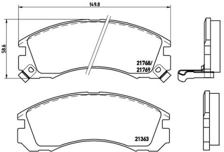 Комплект тормозных колодок BREMBO P54017