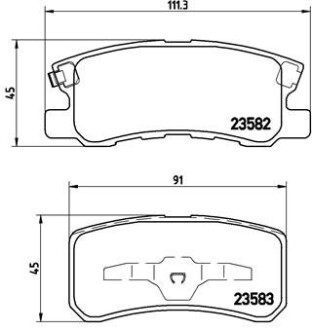 Колодка гальм. диск. MITSUBISHI GRANDIS, PAJERO II (V2_W, V4_W) задн. BREMBO P 54 031 (фото 1)