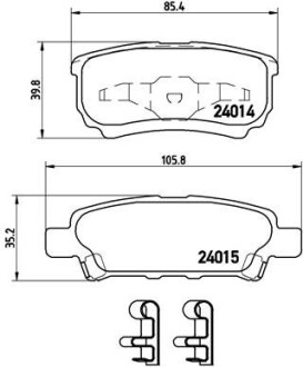 Колодка тормозов. диск. MITSUBISHI LANCER задн. (выр-во) BREMBO P 54 034