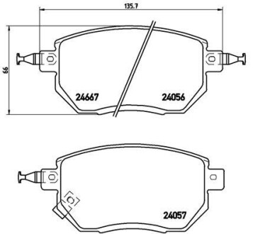 Комплект гальмівних колодок BREMBO P56051