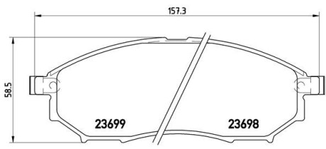 Колодка гальм. диск. NISSAN QASHQAI, RENAULT KOLEOS передн. BREMBO P 56 058 (фото 1)