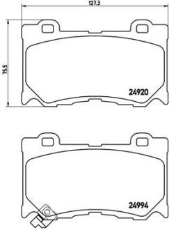 Колодка гальм. диск. NISSAN 370Z 3.7 06.09-,370Z ROADSTER 3.7 01/10 - передн. BREMBO P 56 089