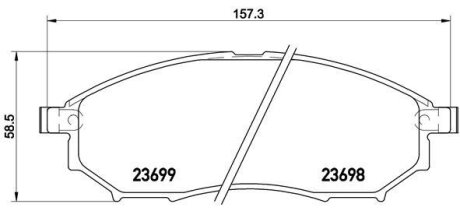 Комплект гальмівних колодок з 4 шт. дисків BREMBO P56094