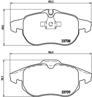 Колодка гальм. диск. OPEL VECTRA C, передн. BREMBO P 59 043