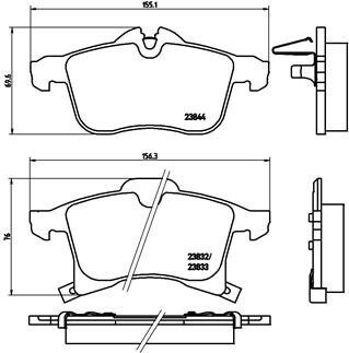 Колодка гальм. диск. OPEL ASTRA H передн. BREMBO P 59 045