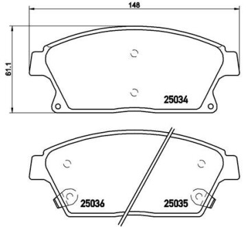 Колодки тормозные дисковые (комплект 4 шт.)) BREMBO P59077