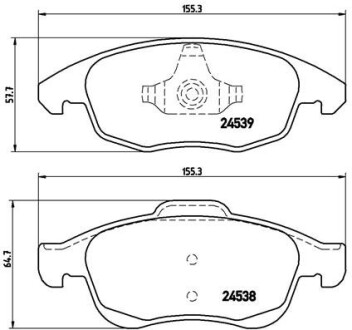 Колодка тормозов. диск. CITROEN C4 передн. (выр-во) BREMBO P 61 083