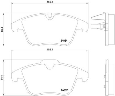 Комплект дисковых тормозных колодок Комплект дисковых тормозных колодок BREMBO P61106