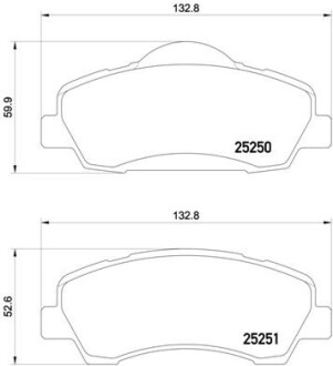 Комплект гальмівних колодок BREMBO P61113